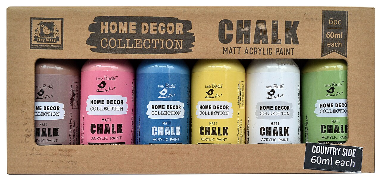 Little Birdie Chalk Matte Acrylic Paint 60ml 6/Pkg-Country Side